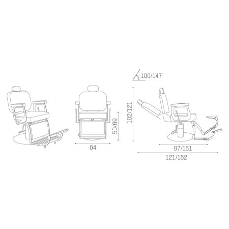 Barber chair Salon Ambience Elite I disc base I with or without legrest